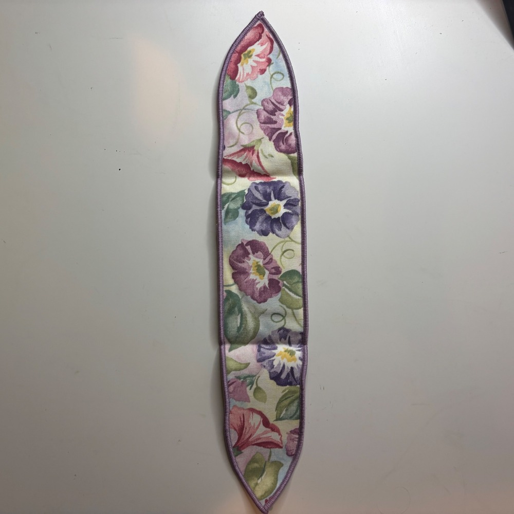 Longaberger Handle Tie MD Morning Glory Purple Floral Basket Accessory 2599269